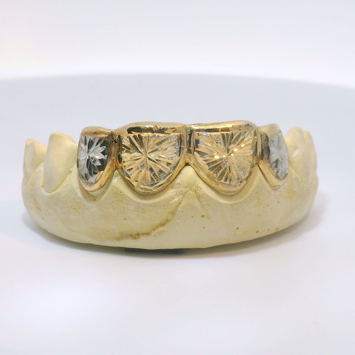 Two Tone 10K Diamond Cut Grillz image 0