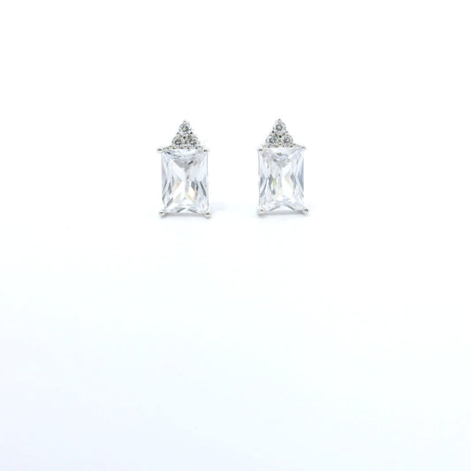 Sterling Silver with Radiant Elegant Cubic Zircornia Earrings image 0