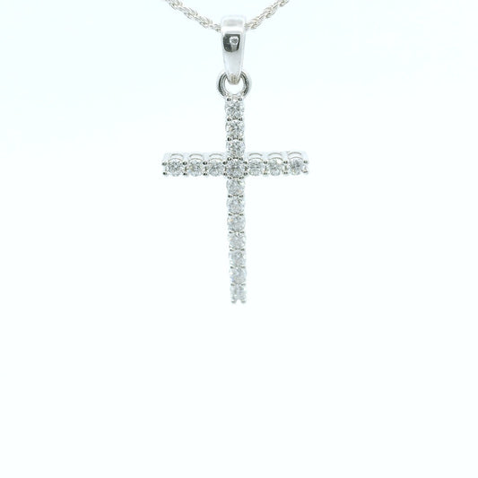 Sterling Silver Moissanite Cross Set image 0