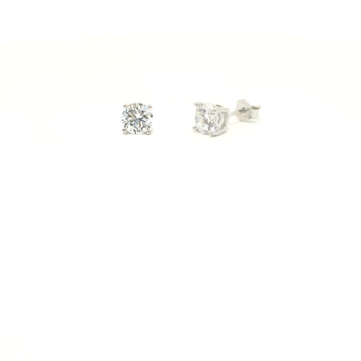 Sterling Silver with Studs Cubic Zirconia 4.8mm image 1
