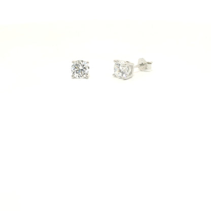 Sterling Silver with Studs Cubic Zirconia 4.8mm image 1