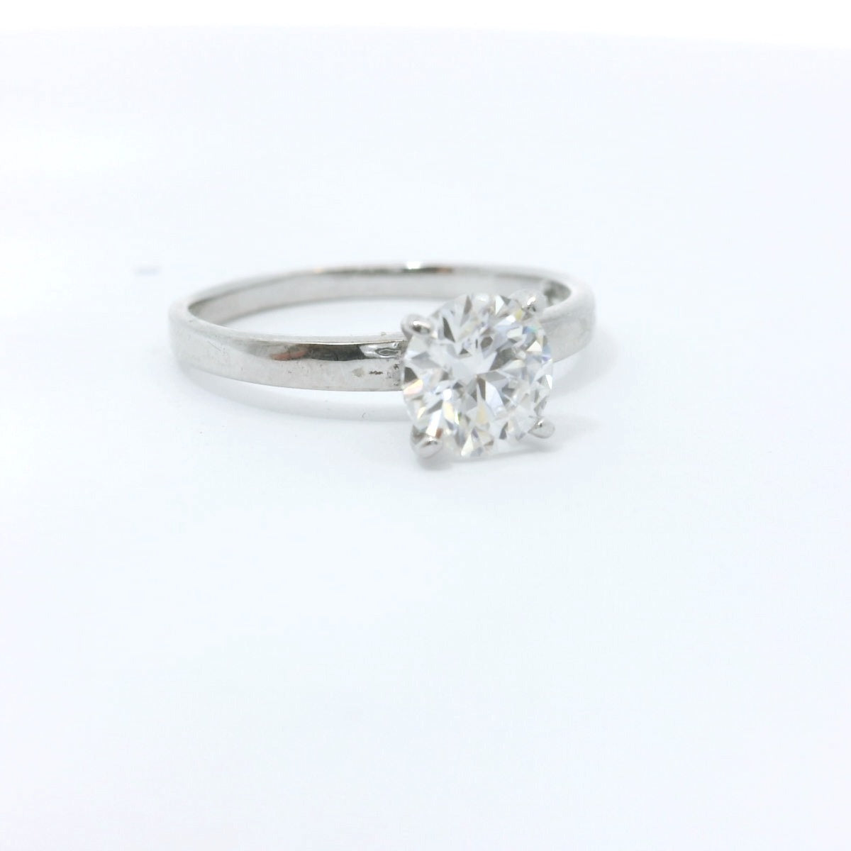Sterling Silver with Solitaire Round Brilliant Moissanite Promise Ring CTW 0.93 image 2