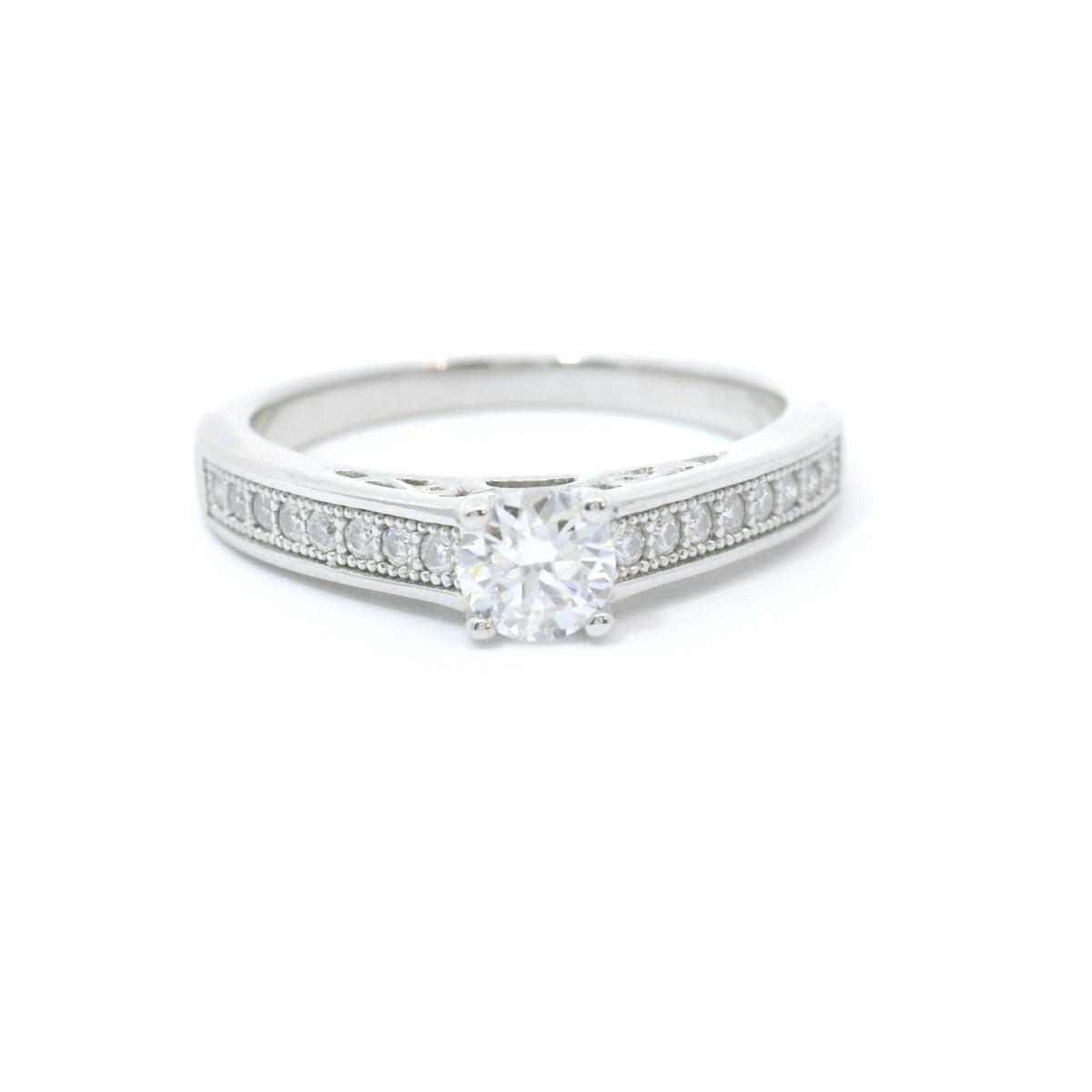 Sterling Silver with Round Brilliant Moissanite Promise Ring CTW 1.47 image 0