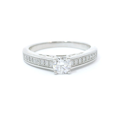 Sterling Silver with Round Brilliant Moissanite Promise Ring CTW 1.47 image 0