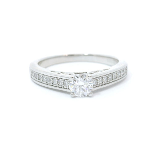 Sterling Silver with Round Brilliant Moissanite Promise Ring CTW 1.47 image 0