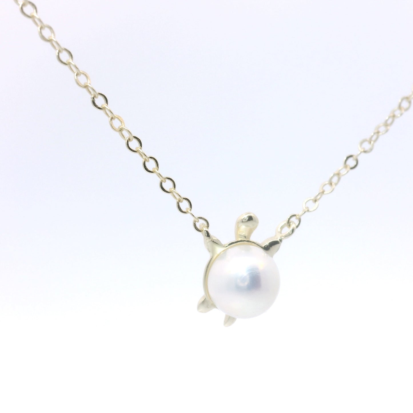 Sterling Silver with Freshwater Peal Turtle Pendant image 1