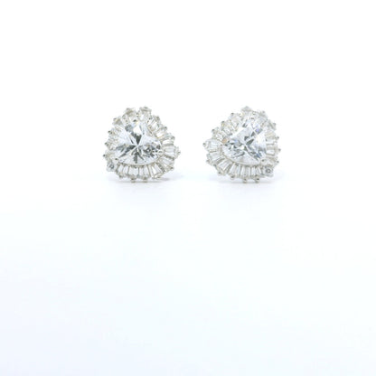 Sterling Silver Elegant Heart Cubic Zirconia Earrings image 0