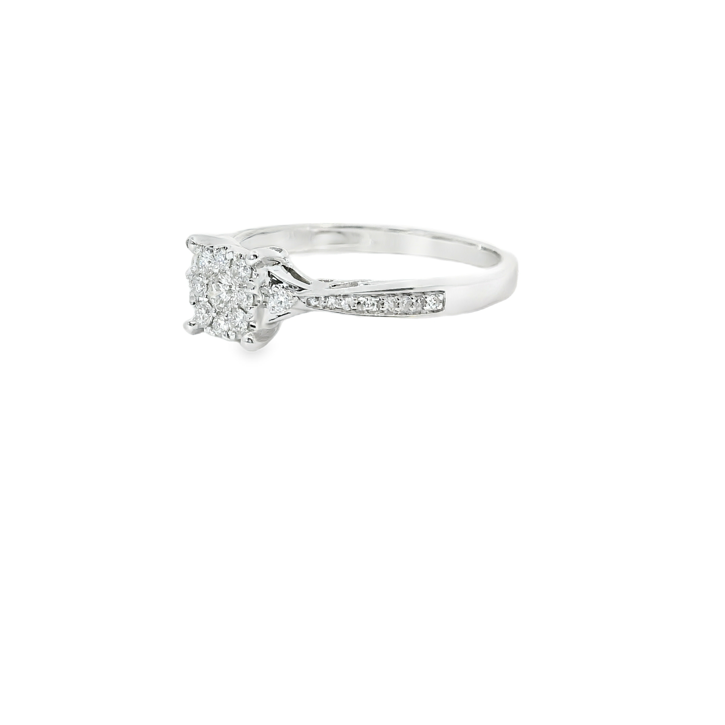 White Gold Round Multi-Stone Diamond Ring 0.25 CTW